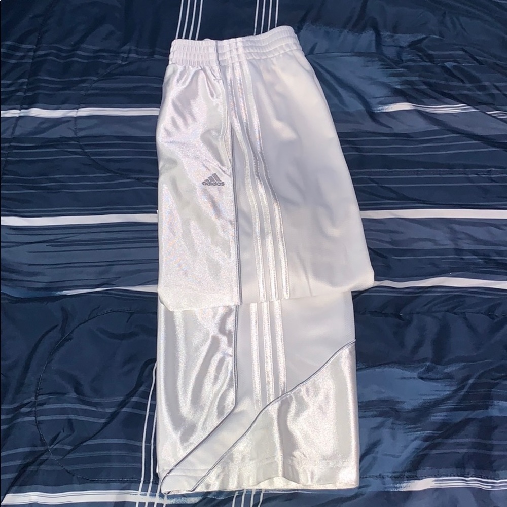 White Track pants: Adidas